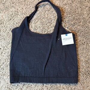 NWT Arizona Jean Co. Tube Tank Top halter strap size medium black T14
